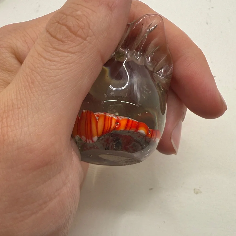 Vtg Glass Bird Duck Swan Chicken Figurine Paperweight Decor Collectible Floral